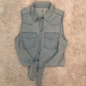Jean Tie Top